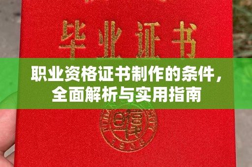 永兴职业资格证书制作的条件，全面解析与实用指南